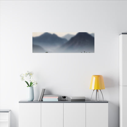 Mountain Mist Karesansui Canvas Art | Contemplative Zen Art