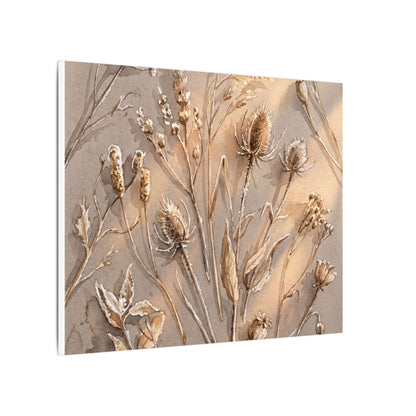Japandi Dried Flowers in Golden Hour | Watercolor Canvas Art