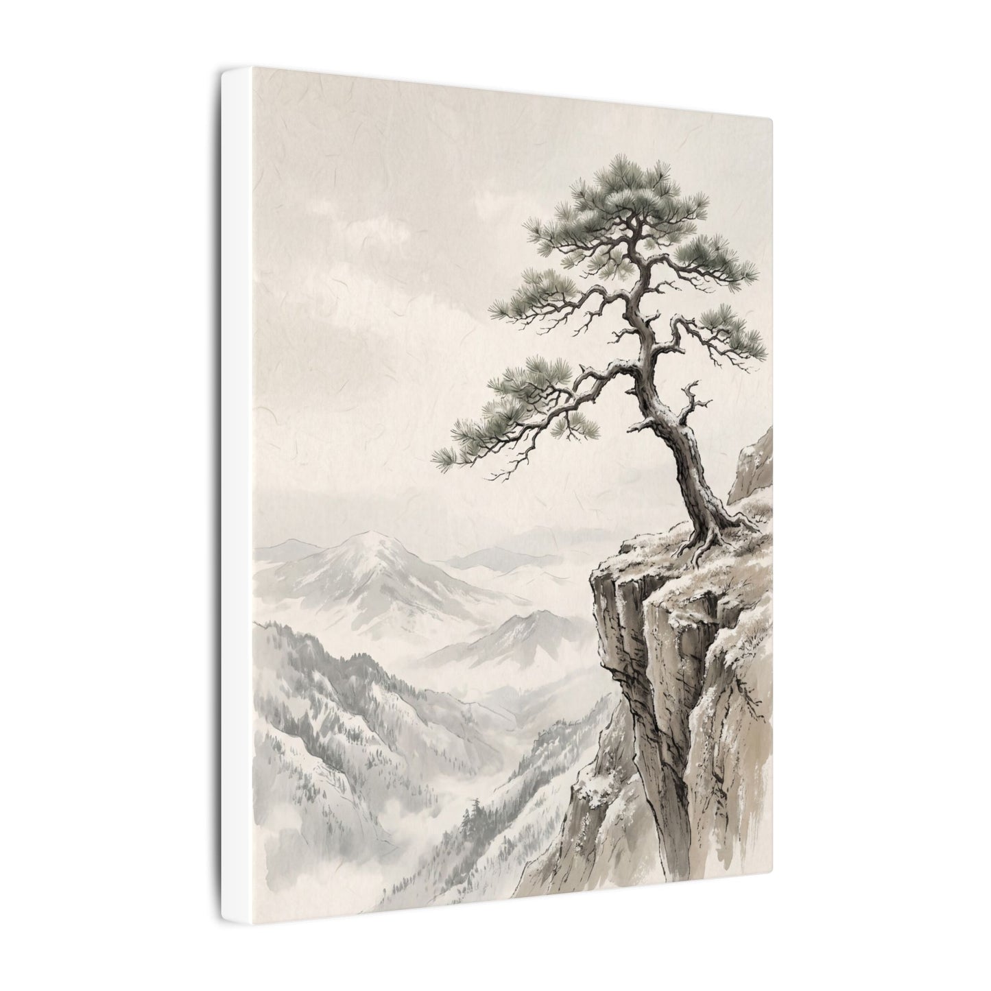 Seijaku Pine Tree Canvas Art - Japandi Japanese Pattern