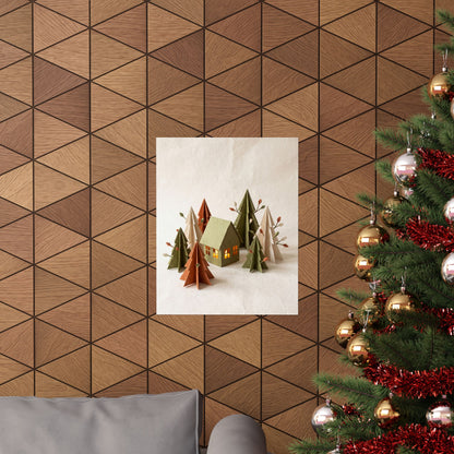 Spring Paper Fold Forest Whimsy Wall Art Print | Nostalgic Decor