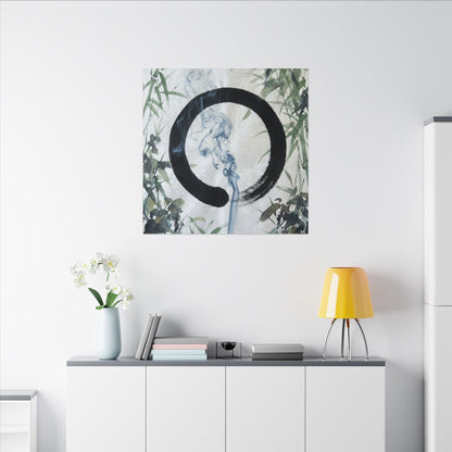 Zen Incense Smoke in Moonlight | Enso Canvas Art