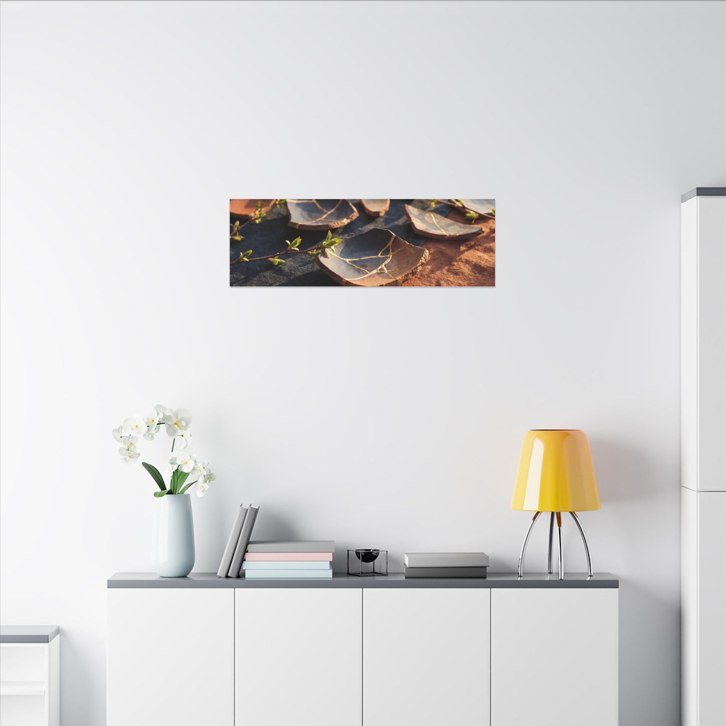 Spring Broken Pottery Gold Vein Canvas Art | Philosophical Decor