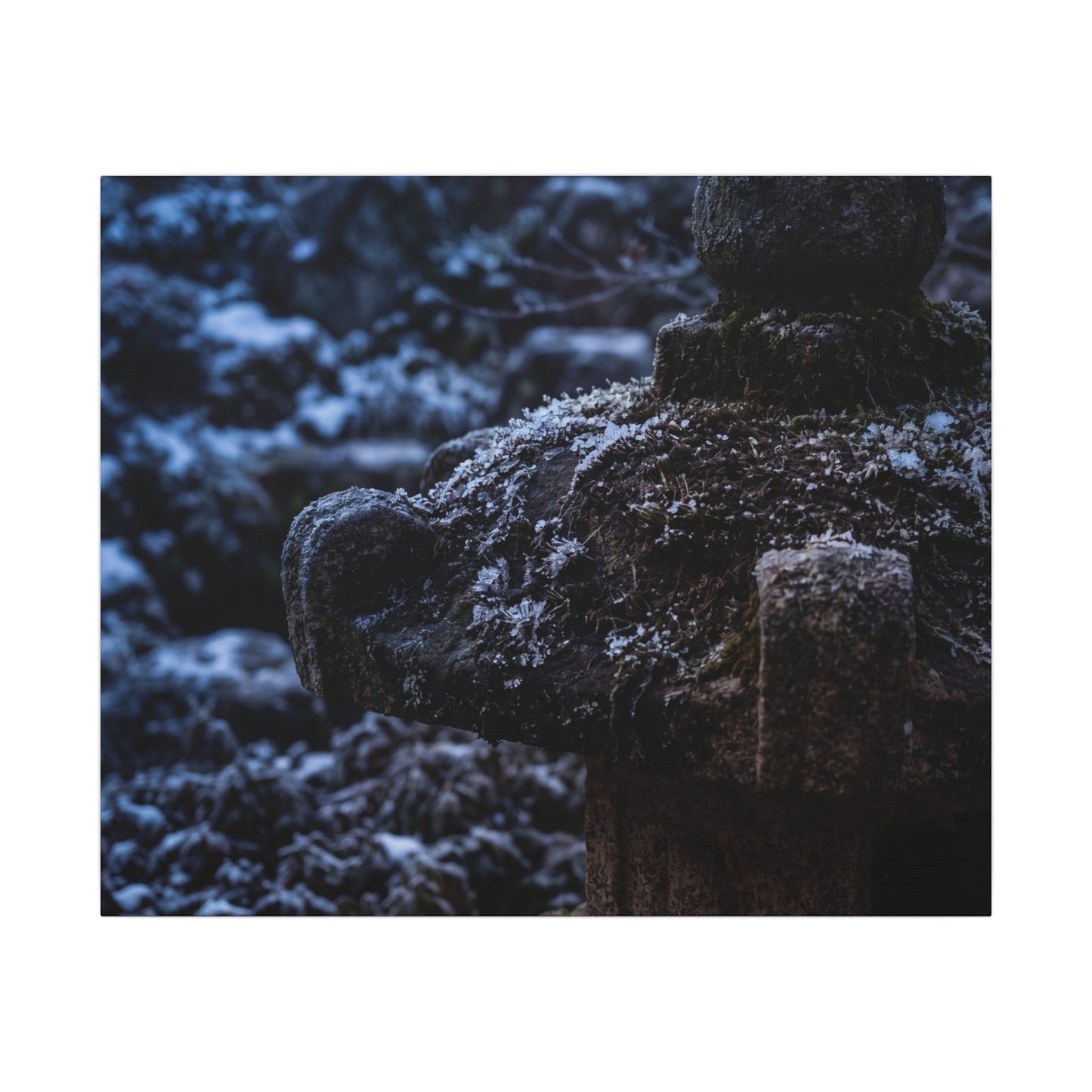 Moody Stone Lantern Canvas Art - Shadow Zen Dark Japandi
