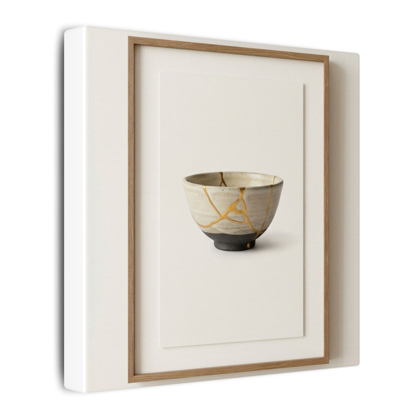Kintsugi Charcoal Canvas Art