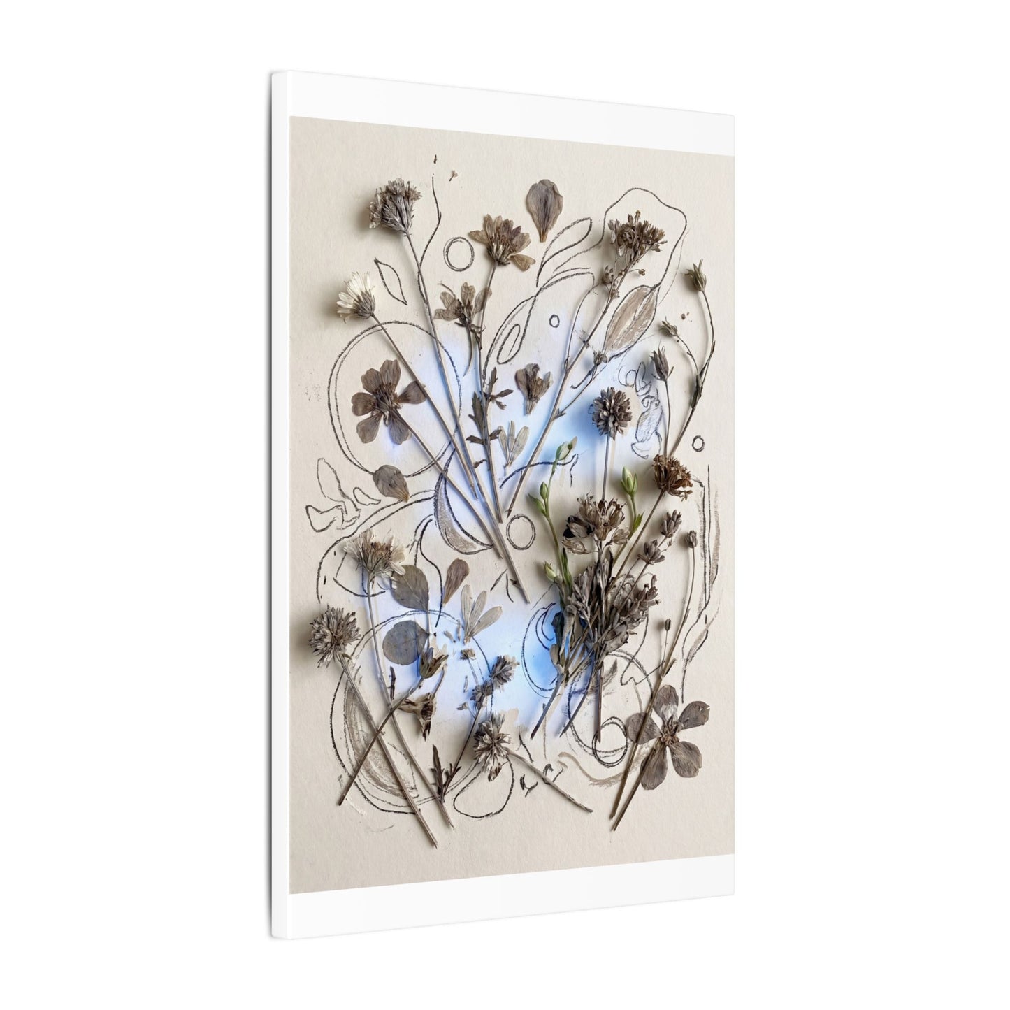 Dried Flowers Minimal Line Canvas Art | Elegant Japandi Art