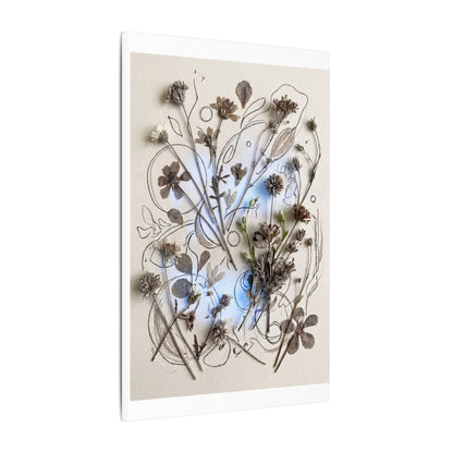 Dried Flowers Minimal Line Canvas Art | Elegant Japandi Art