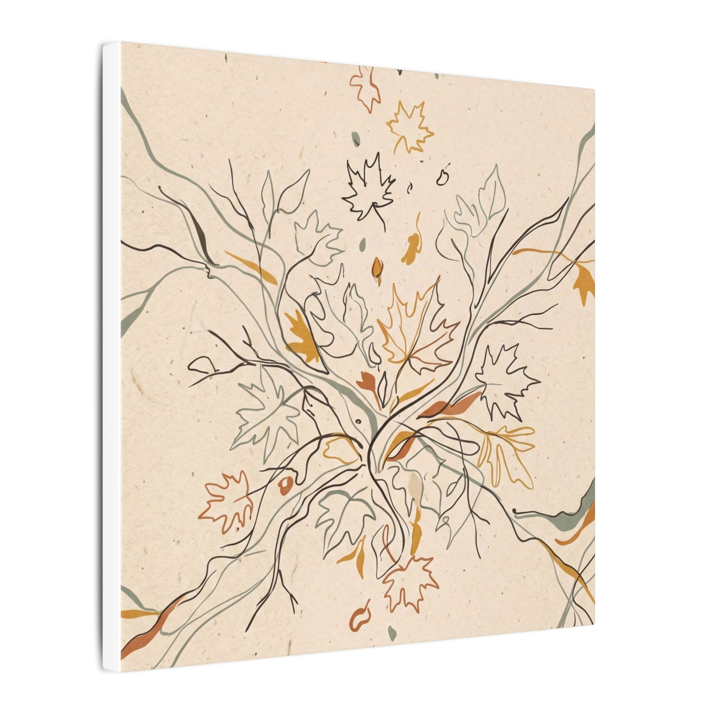 Warm Shadow Play Canvas Art - Minimal Line Japandi