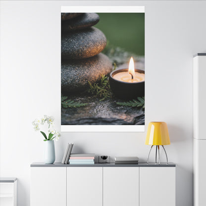 Warm River Stones Canvas Art - Japanese Pattern Japandi