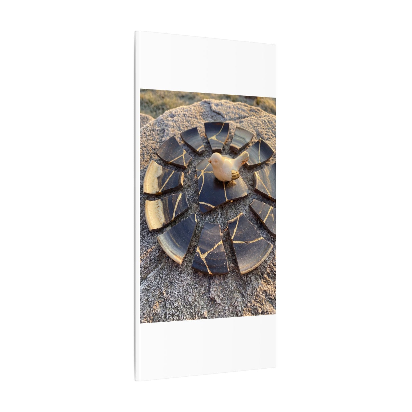 Golden Hour Broken Pottery Canvas Art - Kintsugi Datsuzoku
