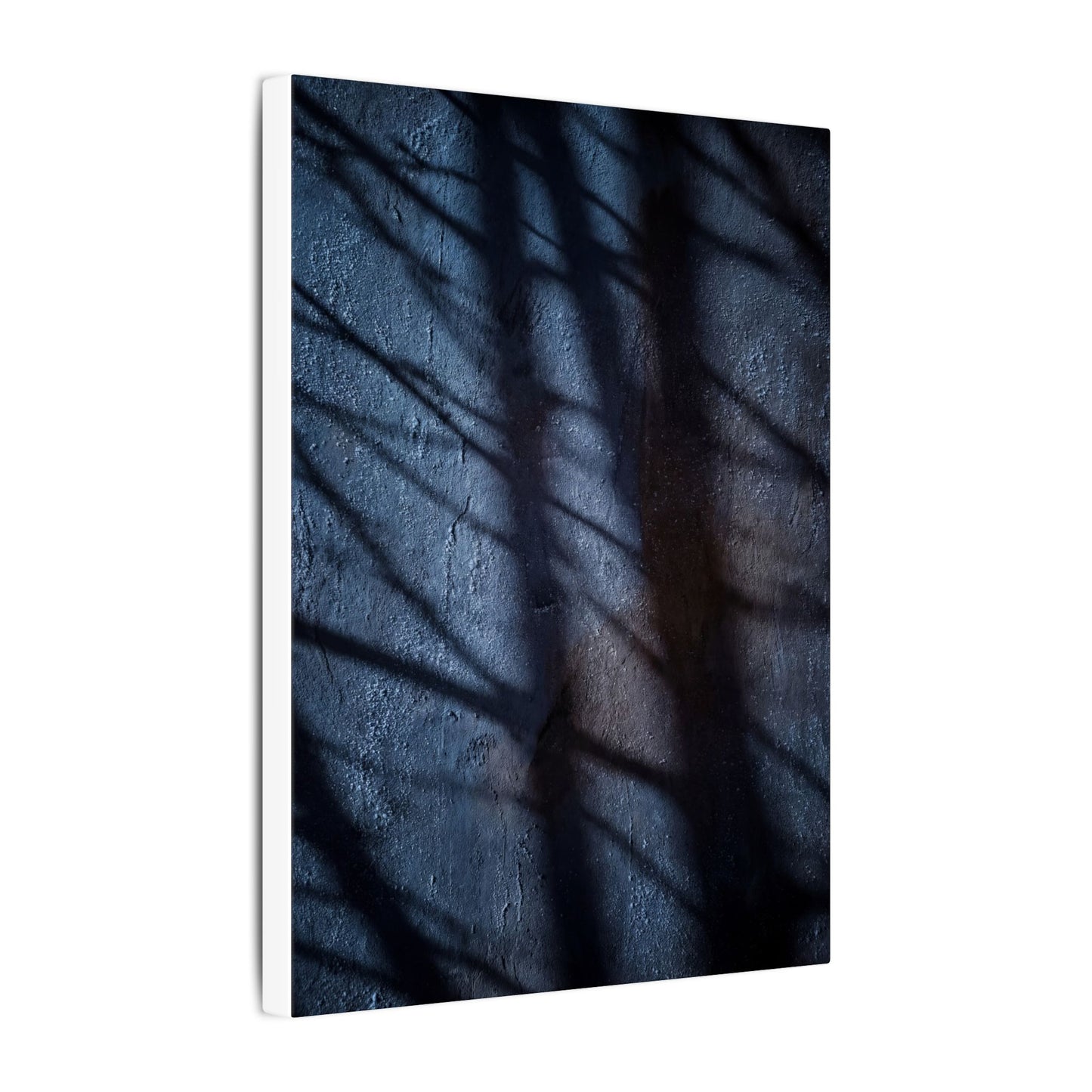 Dark Japandi Shadow Play in Moonlight | Moody Minimal Canvas Art