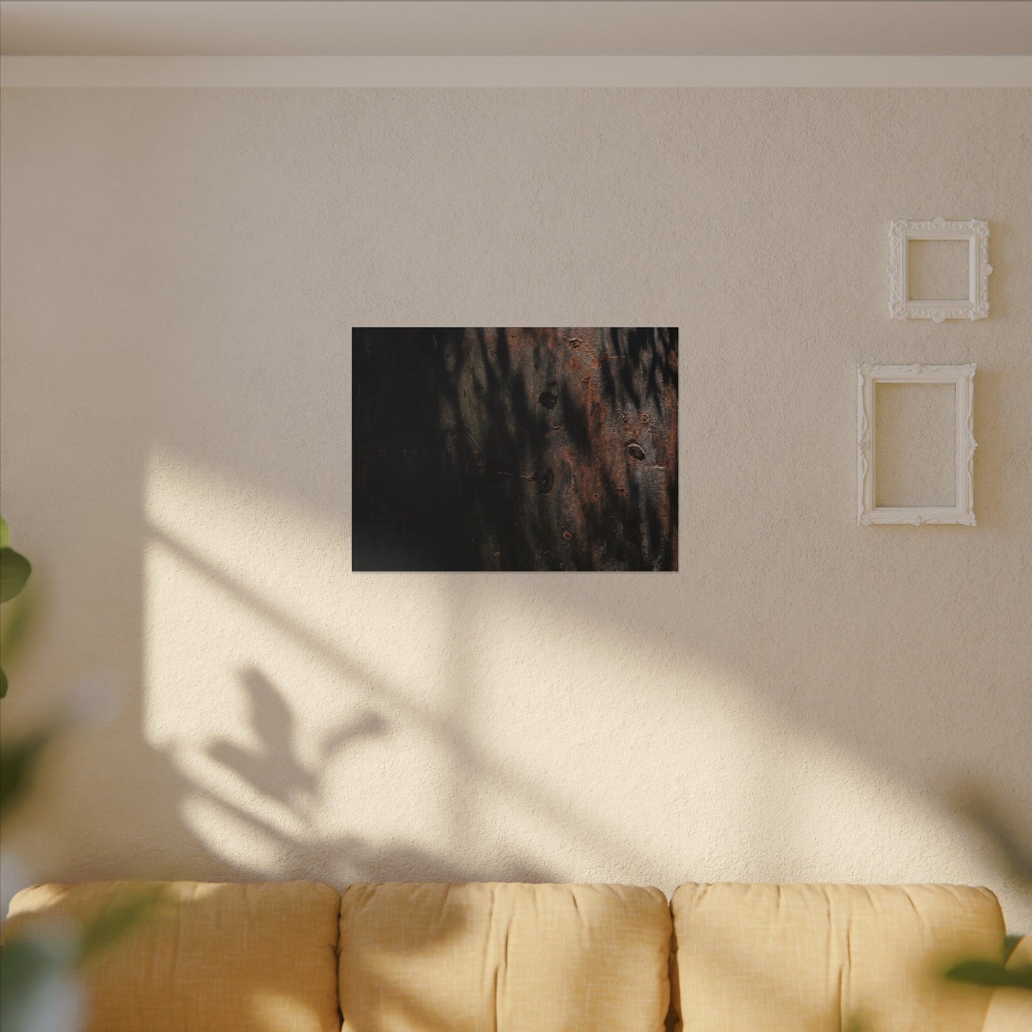 Rust Patina Shadow Zen Canvas Art | Luxurious Dark Japandi Art
