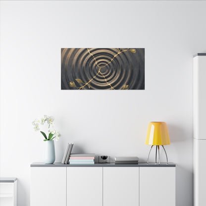 Kanso Water Ripple Canvas Art - Kintsugi Gold Vein