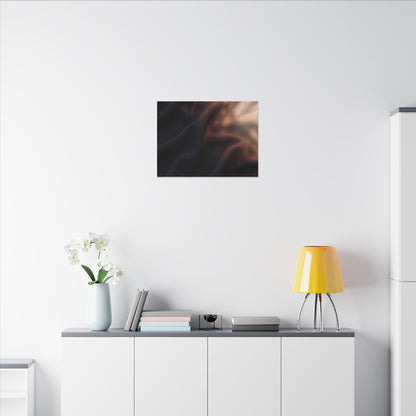 Dark Japandi Silk Drape in Dawn | Shadow Zen Canvas Art