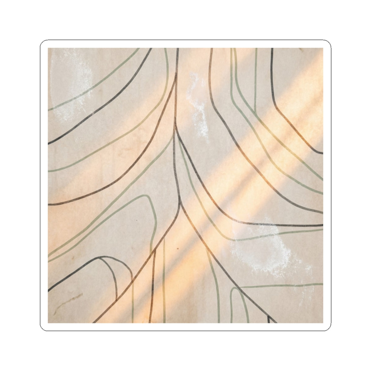 Golden Hour Shoji Screen Sticker - Japandi Kanso Art Print