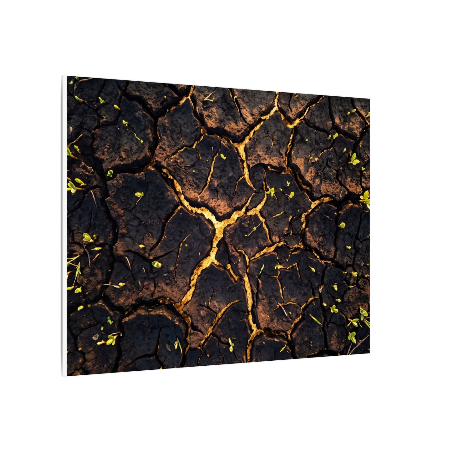 Cracked Earth Moody Minimal Canvas Art | Sophisticated Dark Japandi Art