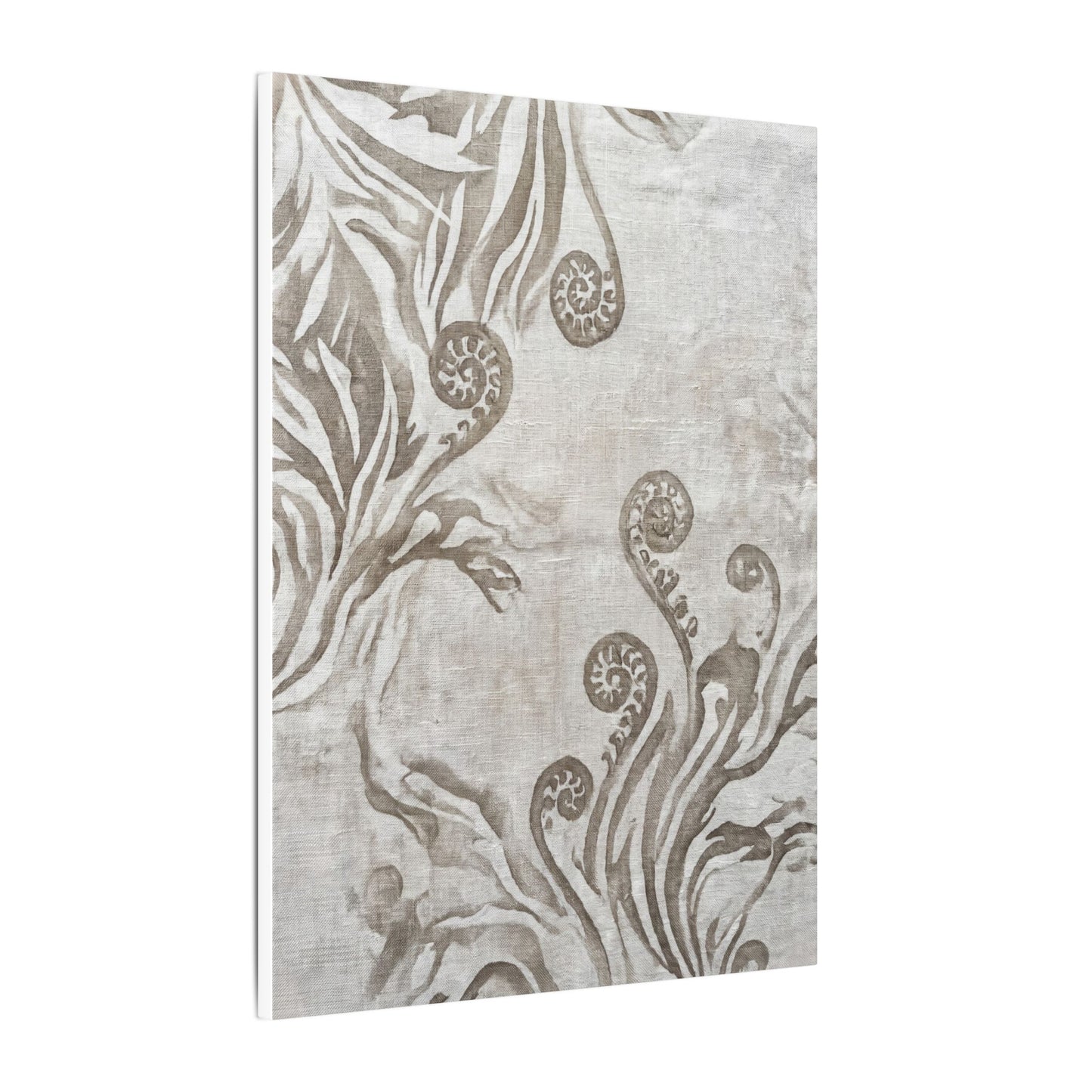 Japandi Fern Unfurling in Overcast | Japanese Pattern Canvas Art