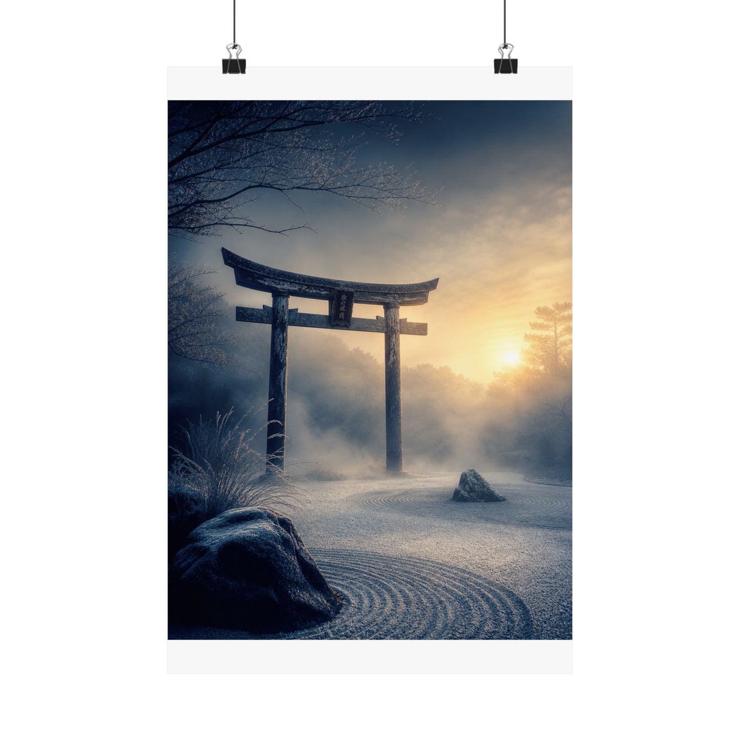 Zen Torii Gate in Golden Hour | Karesansui Wall Art Print