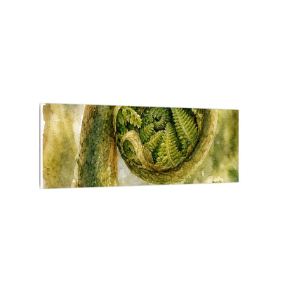 Japandi Fern Unfurling in Dappled | Watercolor Canvas Art