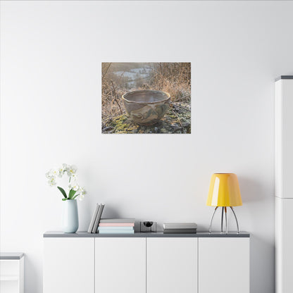 Golden Hour Ceramic Bowl Canvas Art - Japandi Shibui