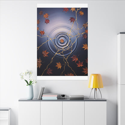 Kintsugi Water Ripple in Dawn | Gold Vein Canvas Art