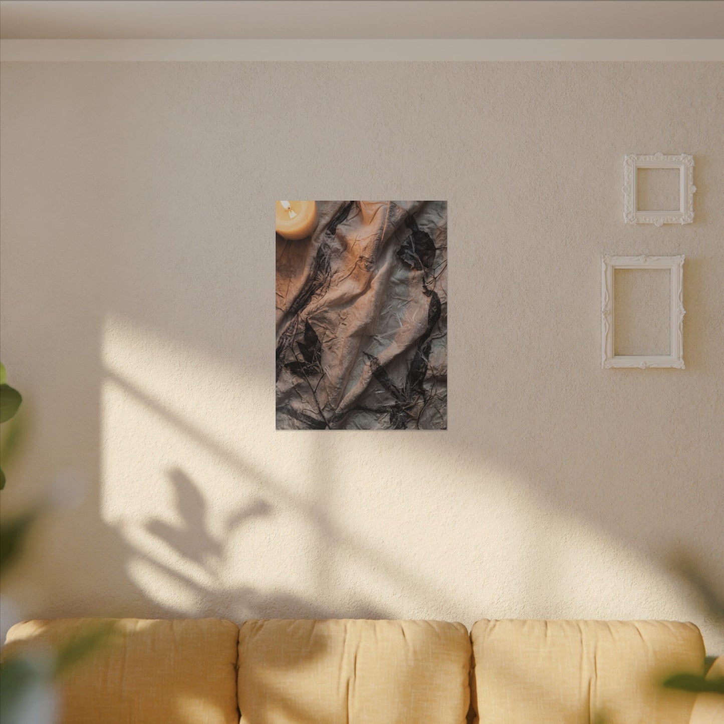 Candlelight Silk Drape Canvas Art - Japandi Mono No Aware