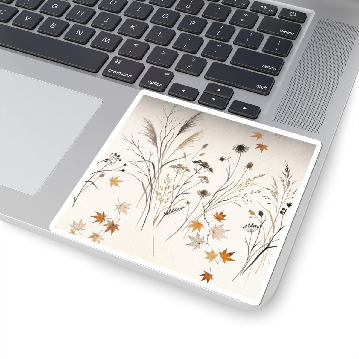 Autumn Dried Flowers Japanese Pattern Sticker | Elegant Decor Art Print