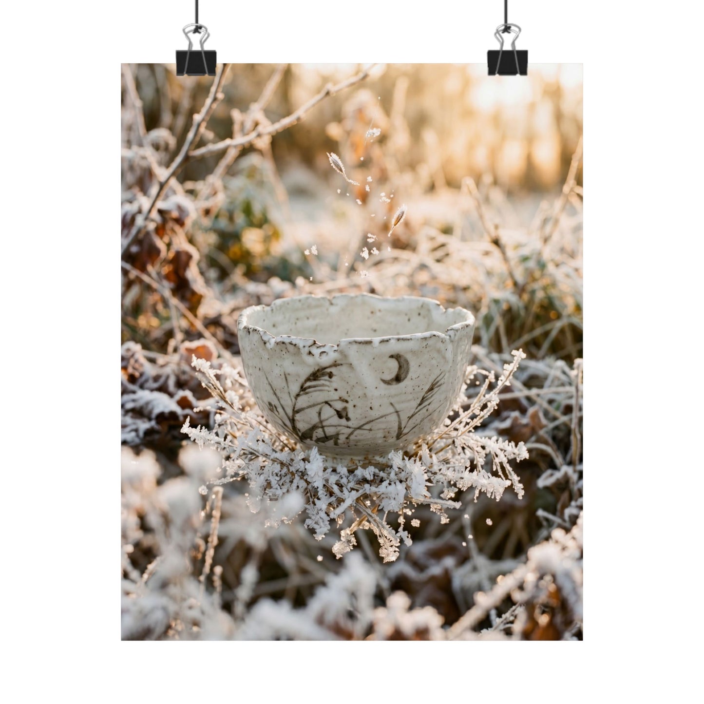 Golden Hour Ceramic Bowl Wall Art Print - Japandi Kanso