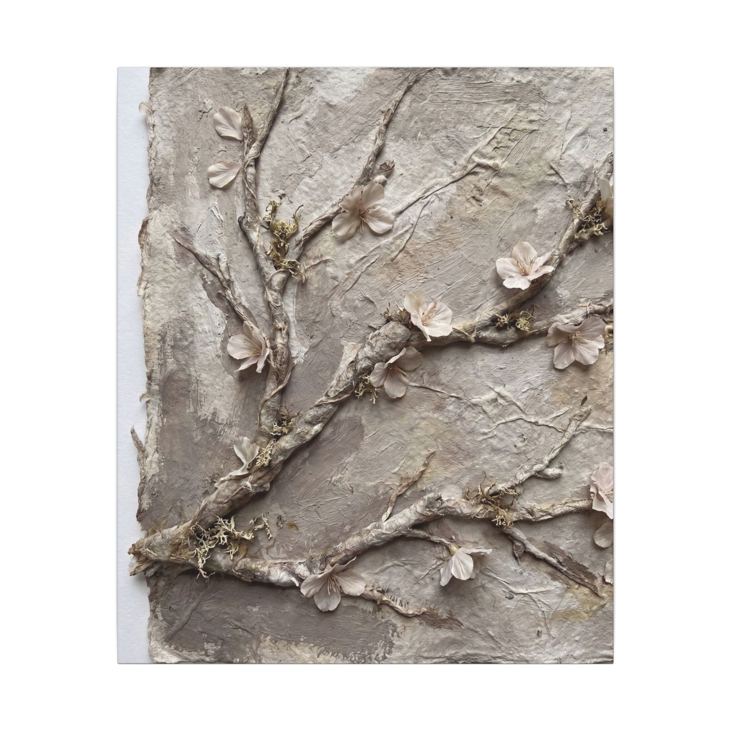 Summer Cherry Blossom Texture Canvas Art | Earthy Decor