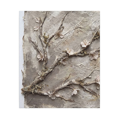 Summer Cherry Blossom Texture Canvas Art | Earthy Decor