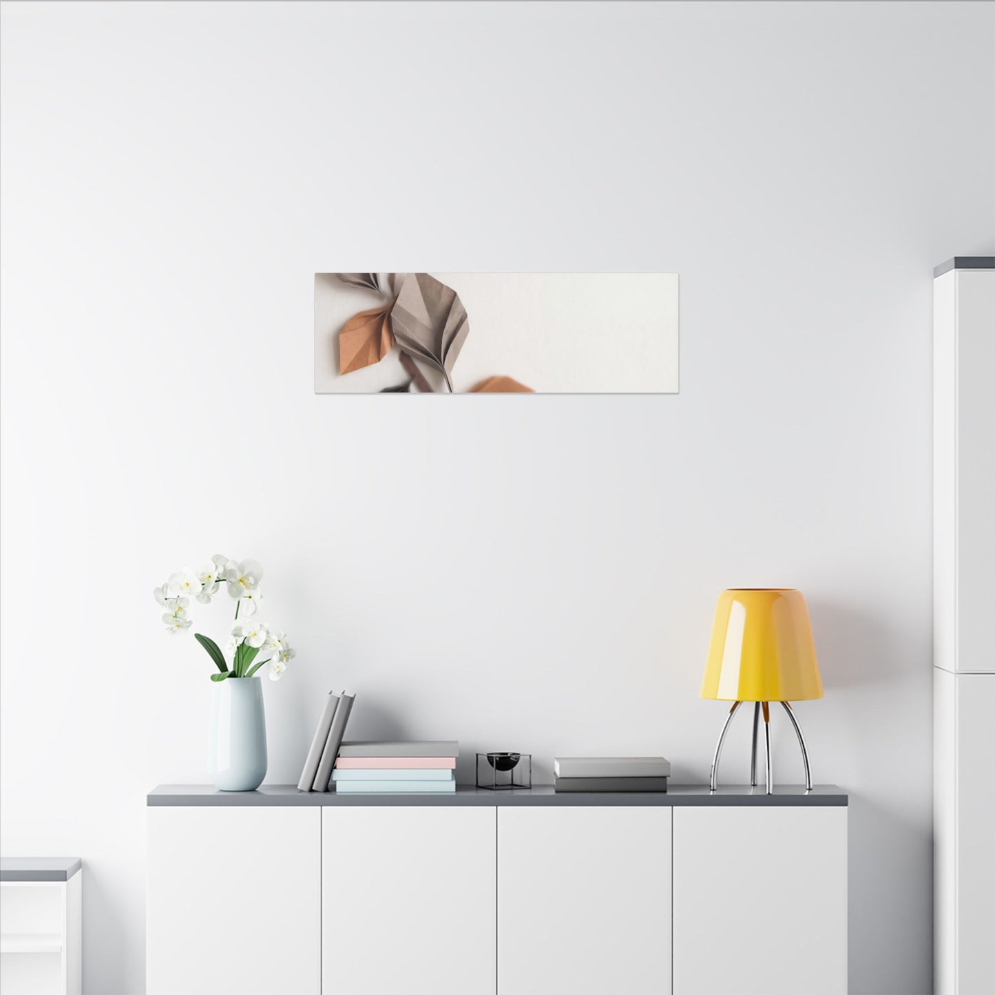 Paper Fold Autumn Canvas Art | Japandi Earthy Design