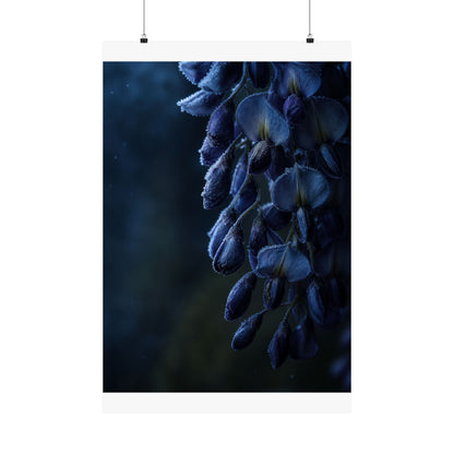 Wisteria Shadow Zen Wall Art Print | Sophisticated Dark Japandi Art