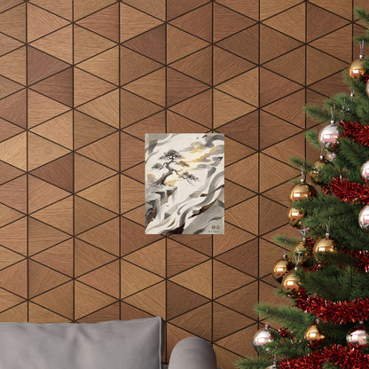 Pine Tree Japanese Pattern Wall Art Print | Cozy Japandi Art