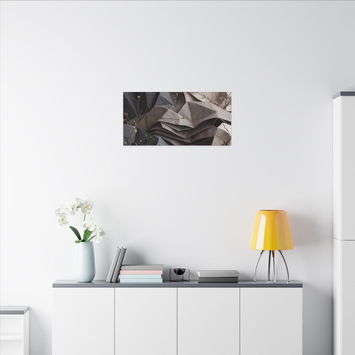 Neutral Paper Fold Canvas Art - Texture Japandi
