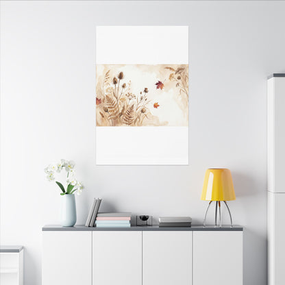 Dried Flowers Canvas Art | Autumn Japandi Watercolor Art