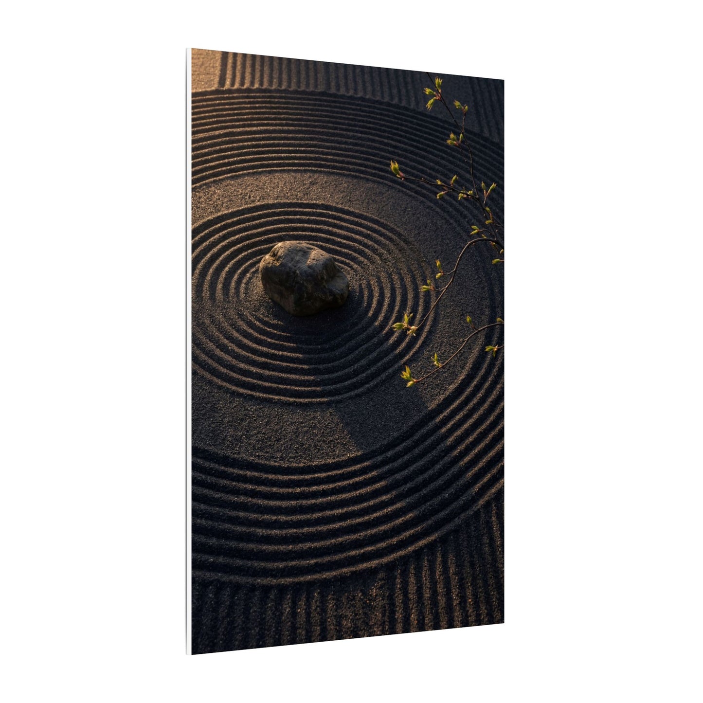 Rock Garden Shadow Zen Canvas Art | Bold Dark Japandi Art