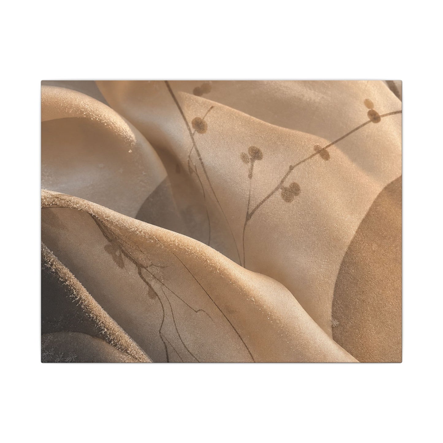 Japandi Silk Drape in Golden Hour | Japanese Pattern Canvas Art
