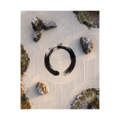 Seijaku Rock Garden Wall Art Print - Zen Enso