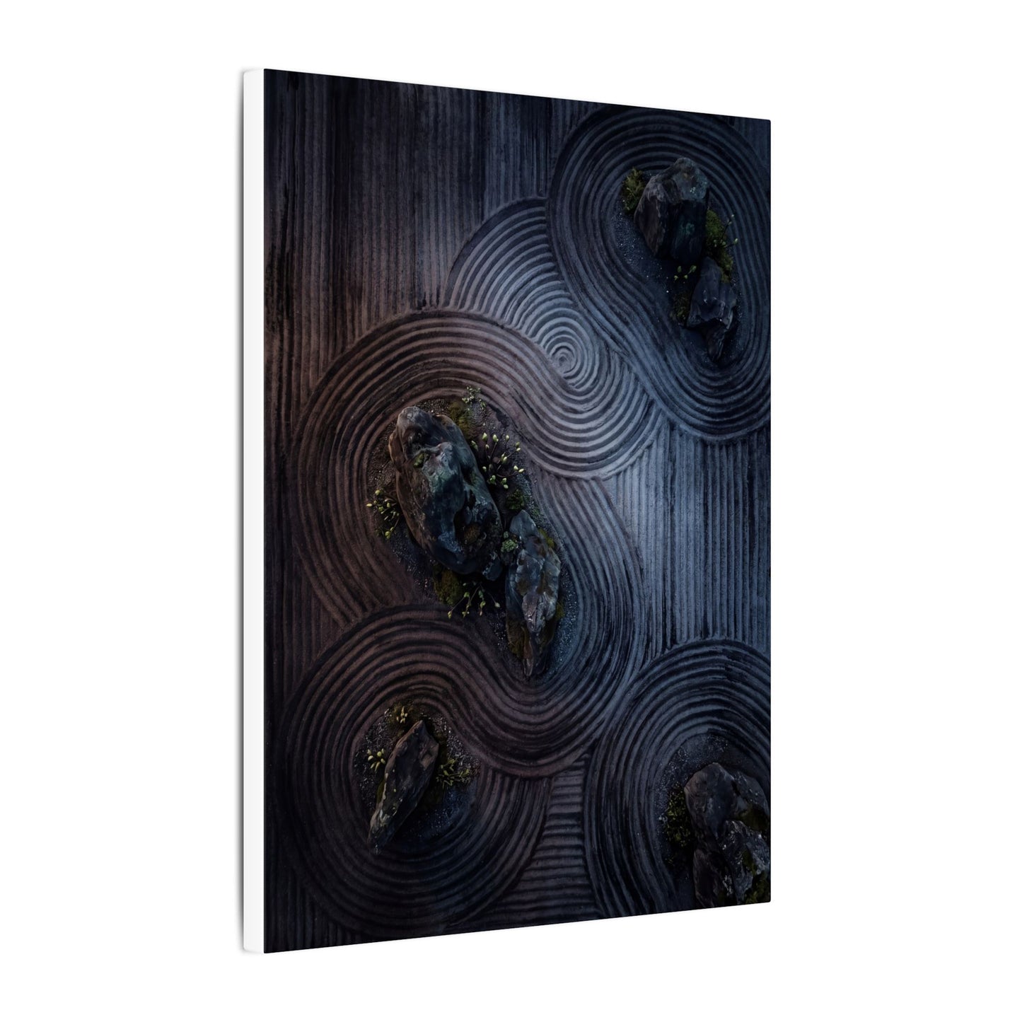 Spring Rock Garden Charcoal Ink Canvas Art | Bold Decor