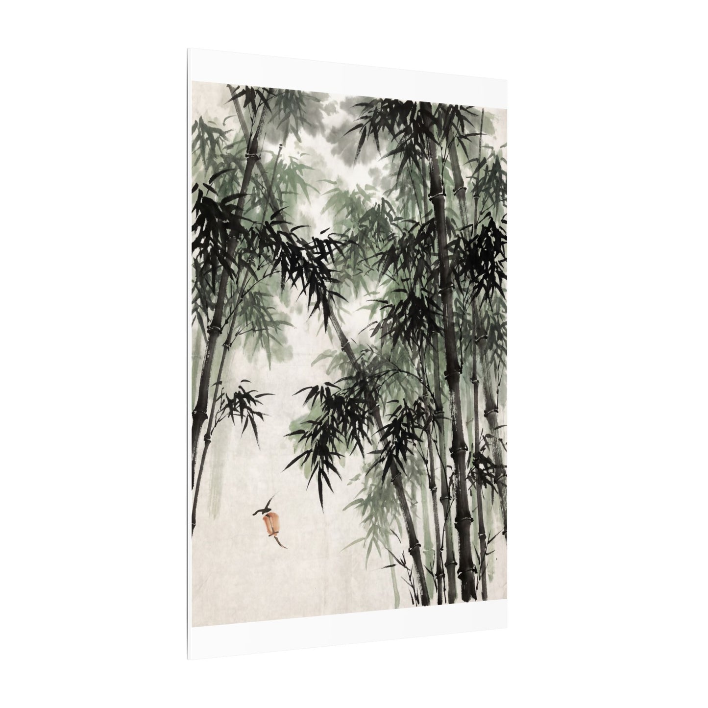 Zen Bamboo Grove in Overcast | Sumi E Canvas Art