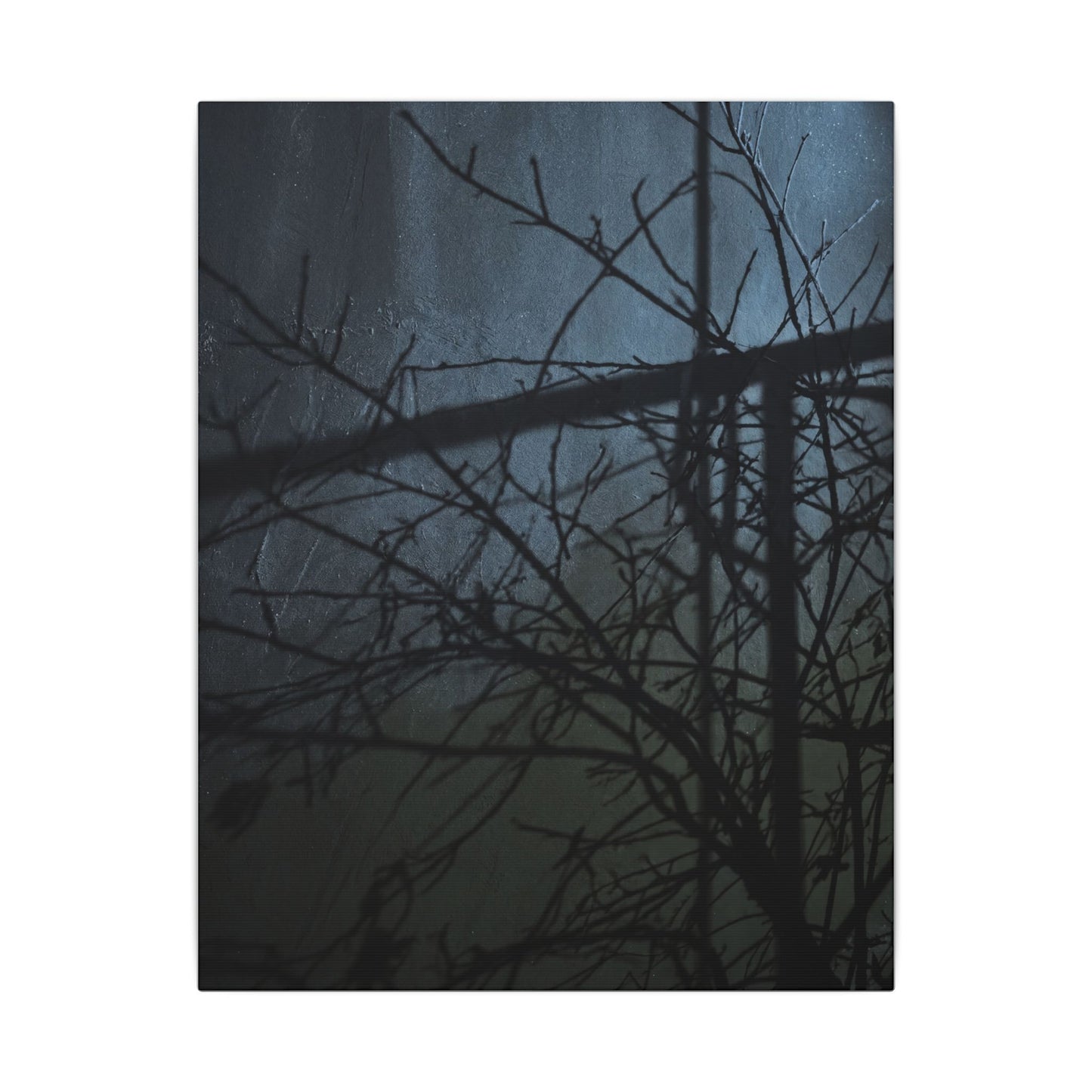 Moonlight Shadow Play Canvas Art - Dark Japandi Shibui