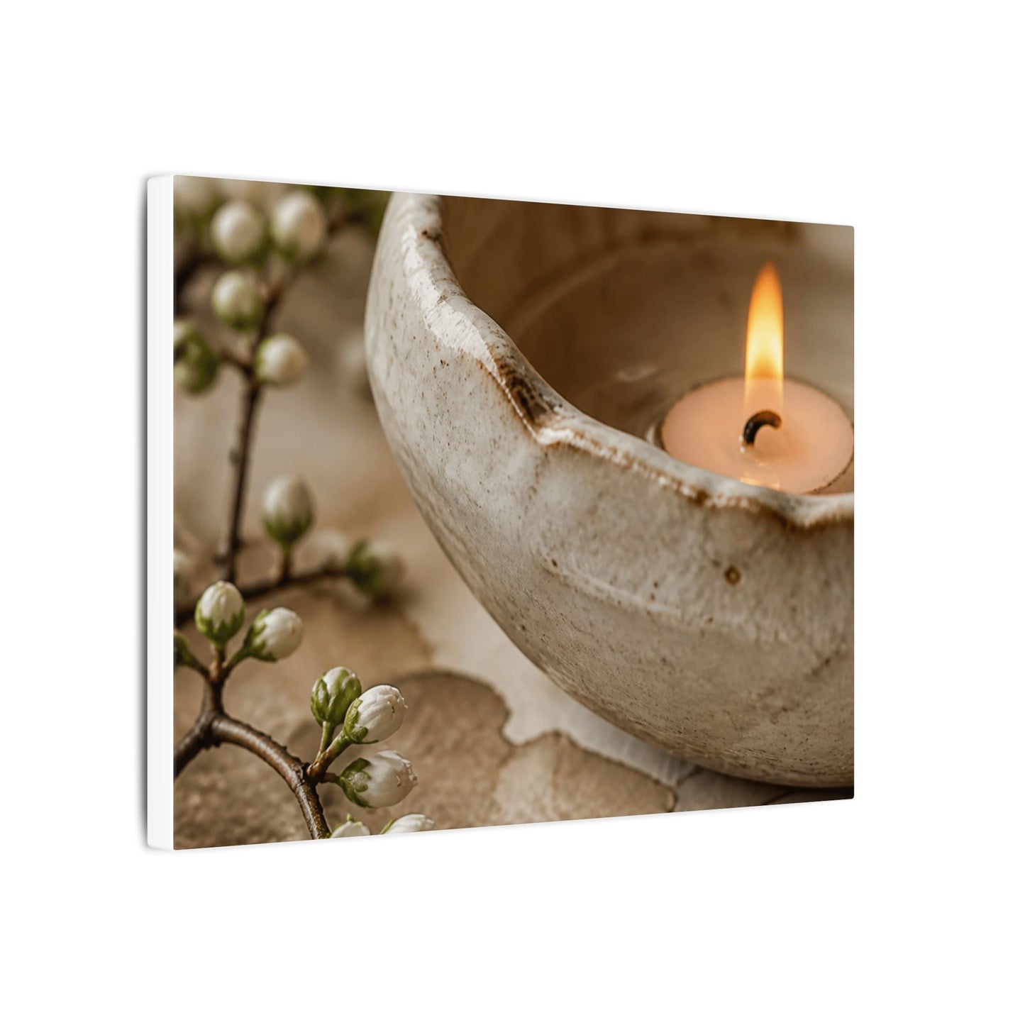 Kanso Ceramic Bowl Canvas Art - Japandi Watercolor