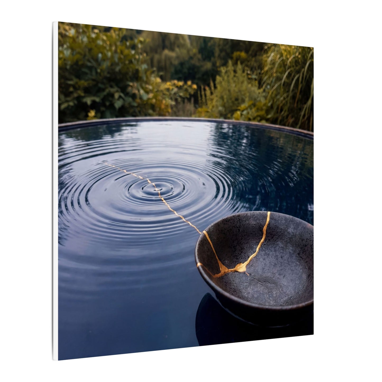 Kintsugi Water Ripple in Overcast | Broken Beauty Canvas Art