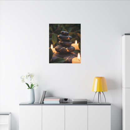Summer River Stones Gold Vein Canvas Art | Philosophical Decor
