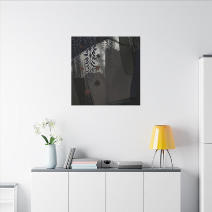 Wisteria Autumn Canvas Art | Dark Japandi Moody Design