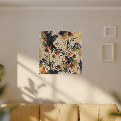 Golden Hour Ink Brushstroke Canvas Art - Zen Shibui