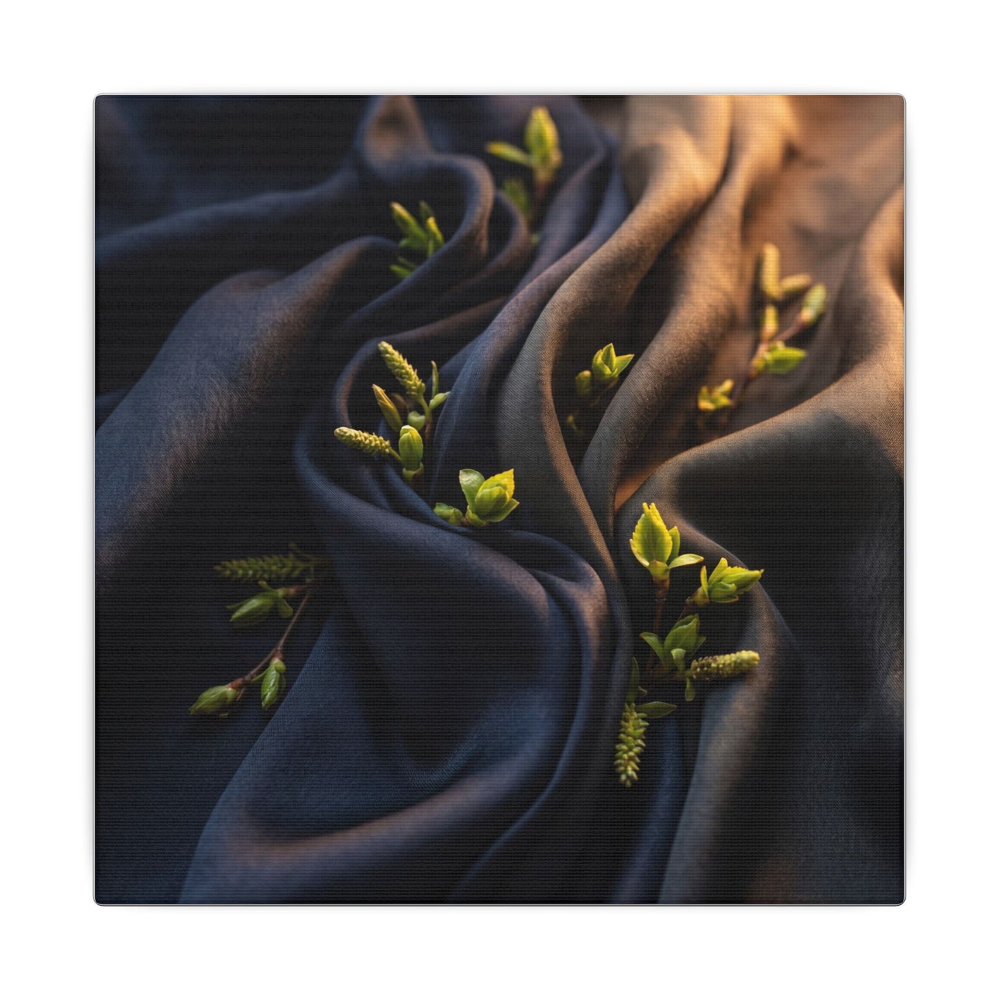 Spring Silk Drape Moody Minimal Canvas Art | Luxurious Decor