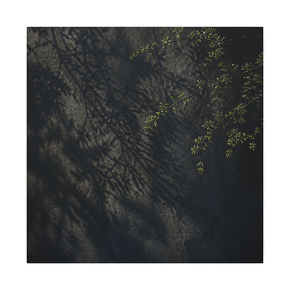 Overcast Shadow Play Canvas Art - Dark Japandi Seijaku