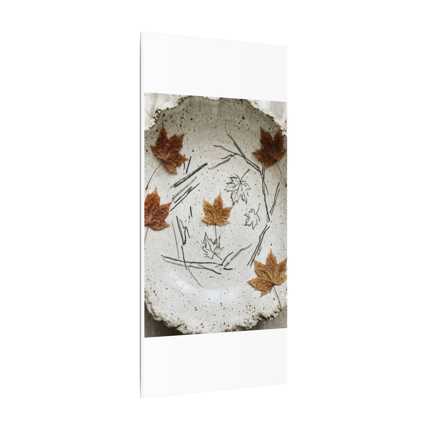 Ceramic Bowl Autumn Canvas Art | Japandi Elegant Design