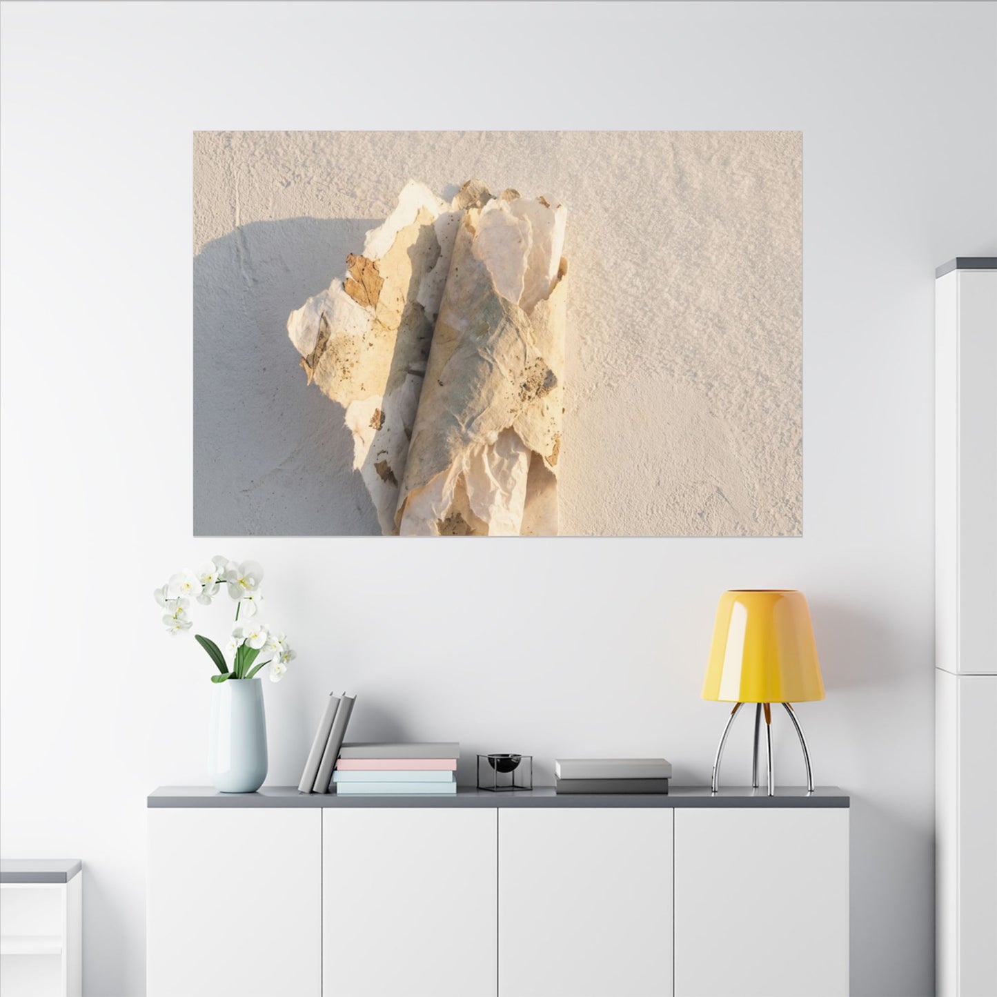 Paper Fold Canvas Art | Winter Japandi Texture Art