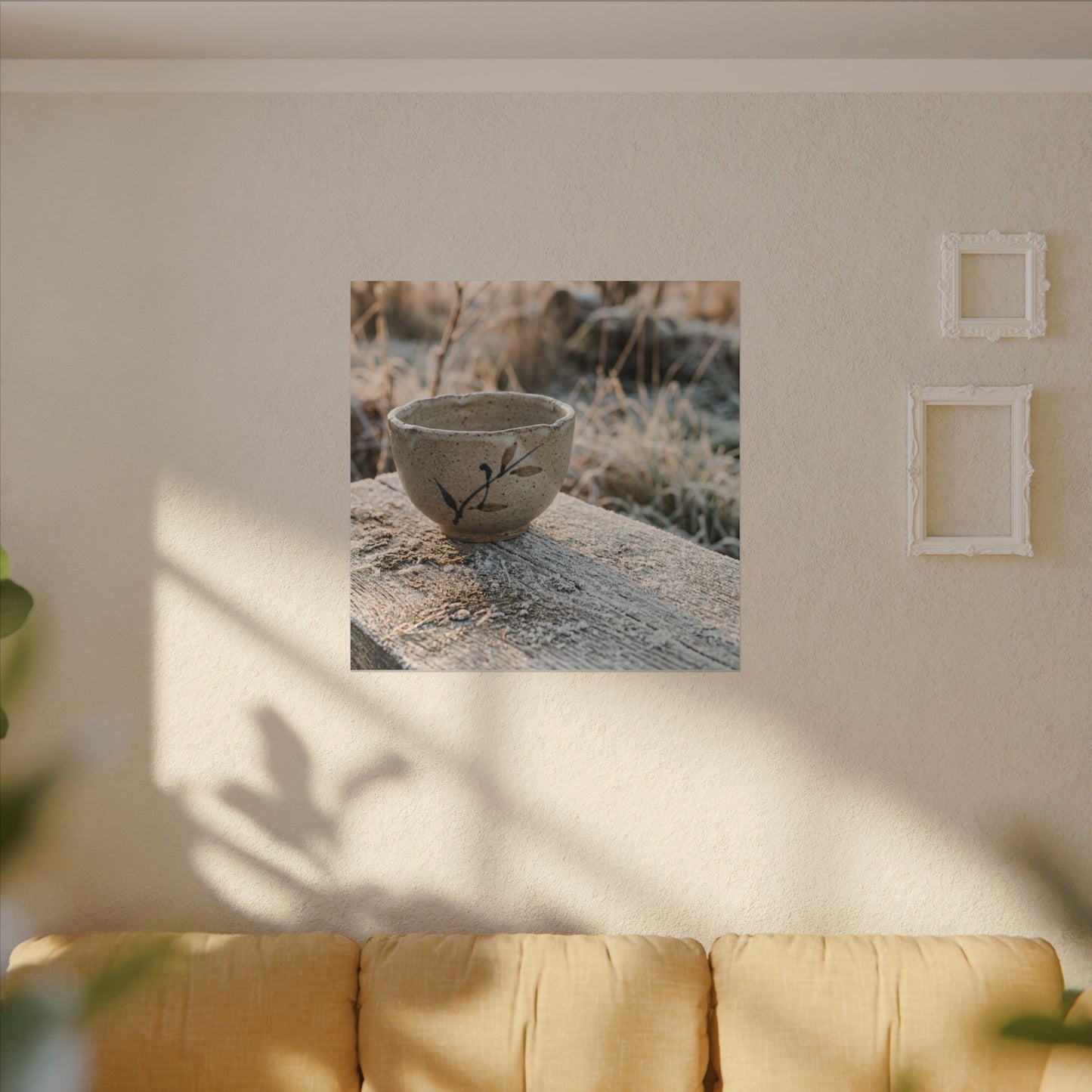 Golden Hour Ceramic Bowl Canvas Art - Japandi Ma